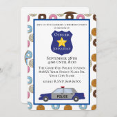 ドーナツの警察パーティー 招待状 (正面/裏面)