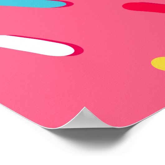 ドーナツの釉薬のシームレスなパターン、ピンクの背景、t ポスター (角)