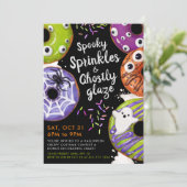 ドーナツの飾ハローウィンパーティのカスタマイズ 招待状 (スタンド正面)