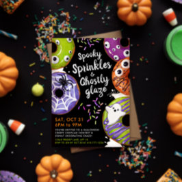 ドーナツの飾ハローウィンパーティのカスタマイズ 招待状