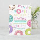 ドーナツの1歳の誕生日パーティー招待状 招待状 (スタンド正面)