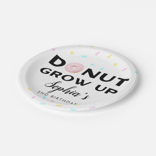 ドーナツはおもしろいの誕生会を育ちます ペーパープレート (アングル)