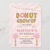 ドーナツはパーティの招待状を育ちます 招待状 (正面/裏面)