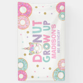 ドーナツはパーティーの旗ドーナツ及びユニコーンのパーティーを育ちます 横断幕 (縦)