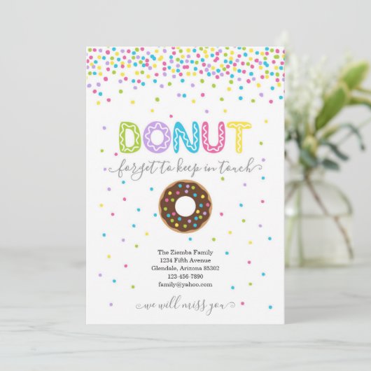 ドーナツは住所連絡をとるために発表忘れます 案内状 (スタンド正面)