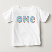 ドーナツは最初誕生日1を育ちます ベビーTシャツ (正面)
