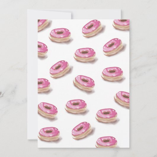 ドーナツは誕生日のパーティの招待状を育ちます 招待状 (裏面)