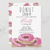 ドーナツは誕生日のパーティの招待状を育ちます 招待状 (正面/裏面)
