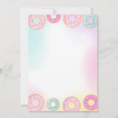 ドーナツは誕生日の招待状のドーナツ及びユニコーンを育ちます 招待状 (裏面)