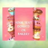 ドーナツまたはパン屋のビジネスをパーソナライズする ウィンドウサイン (シート3)