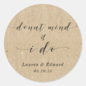 ドーナツもしマインド私は結婚のドーナツ好きクラフト ラウンドシール (正面)