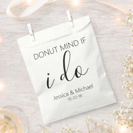 ドーナツもしマインド私は結婚式の引き出物キャンディカスタム フェイバーバッグ (クリップ留めされた状態)