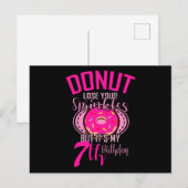 ドーナツをなくさないで スプリンクル 7歳の誕生日ガール ポストカード (正面/裏面)