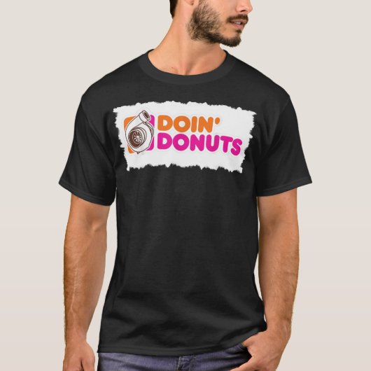 ドーナツをやる - 笑えるレーシングとドリフトカー好き Tシャツ (正面)