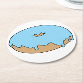 ドーナツをカスタマイズお気に入りの可能 ラウンドペーパーコースター (アングル)