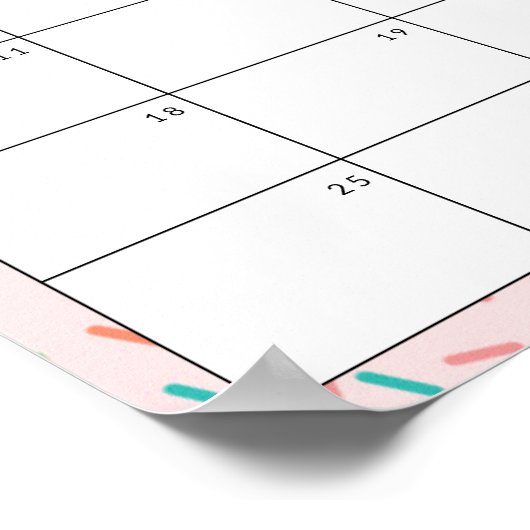 ドーナツをテーマにしたベビーシャワーの出産予定日当てクイズ ポスター (角)