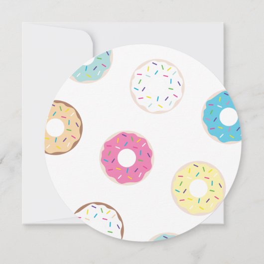 ドーナツをテーマにした最初の誕生日パーティの招待状 招待状 (裏面)