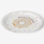 ドーナツをテーマにした誕生日パパーソナライズされたーティ ペーパープレート (アングル)