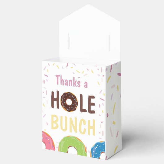 ドーナツをテーマにした誕生日パーティーゲストサンキュー フェイバーボックス (オープン)
