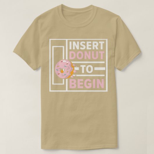 ドーナツを入れてドーナツのペストリーを始めるパン Tシャツ (デザイン正面)