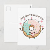 ドーナツを忘れないで！私、あなたのことが好きよ バレンタインデー ポストカード (正面/裏面)