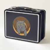 ドーナツを持った猫 メタルランチボックス (裏面)