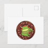 ドーナツを持つカエル ポストカード (正面/裏面)