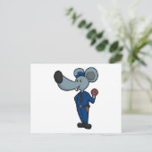 ドーナツを持つ警察官のマウス ポストカード (スタンド正面)