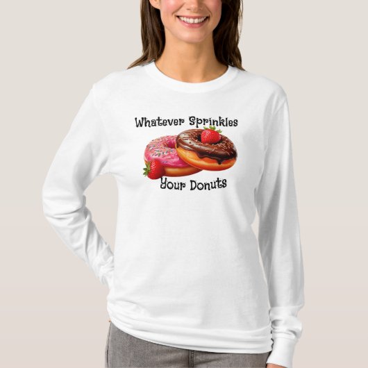 ドーナツを振りかける物は何でも Tシャツ (正面)