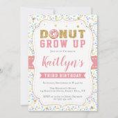ドーナツを育てないで ガールズ 誕生日招待状 あらゆる年齢 招待状 (正面)