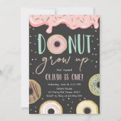 ドーナツを育てないで ピンクのドーナツガール 誕生日パーティー 招待状 (正面)