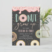 ドーナツを育てないで ピンクのドーナツガール 誕生日パーティー 招待状 (スタンド正面)