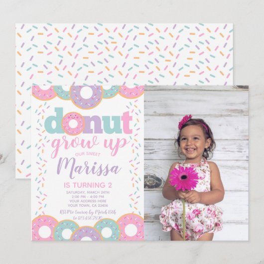 ドーナツを育てないで 招待状 (正面/裏面)