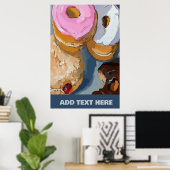 ドーナツを追加テキスト ポスター (ホームオフィス)