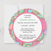 ドーナツを逃すな！ドーナツの誕生日パーティー招待状２ 招待状 (裏面)