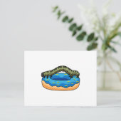 ドーナツを食べる毛虫 ポストカード (スタンド正面)