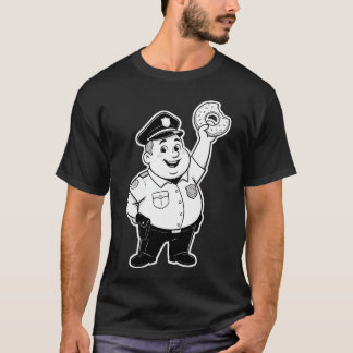 ドーナツを食べる警察官 Tシャツ