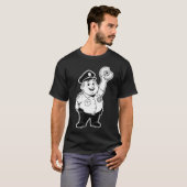 ドーナツを食べる警察官 Tシャツ (正面フル)