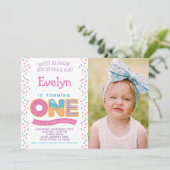 ドーナツアイスクリームクッキー、スイーツ招待状写真付き 招待状 (スタンド正面)