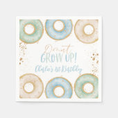 ドーナツアクア金ゴールド1stバースデーナプキンズボーイズ誕生日 スタンダードカクテルナプキン (正面)