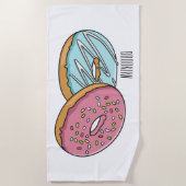ドーナツアニメイラストレーション ビーチタオル (正面)