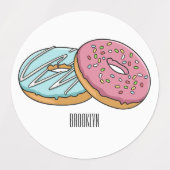 ドーナツアニメイラストレーション ラベル (デザイン2)