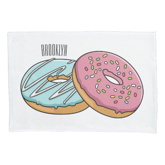 ドーナツアニメイラストレーション 枕カバー (正面)