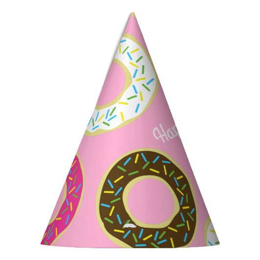 ドーナツカラフルドーナツ1st誕生日パーティーテーマ パーティーハット (左)