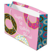 ドーナツカラフルドーナツ1st誕生日パーティーテーマ ラージペーパーバッグ (裏面アングル)