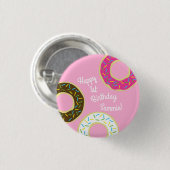 ドーナツカラフルドーナツ1st誕生日パーティーテーマ 缶バッジ (正面&裏面)