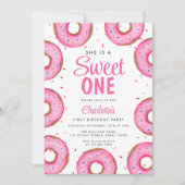 ドーナツガールの最初の誕生日パーティー 招待状 (正面)