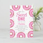 ドーナツガールの最初の誕生日パーティー 招待状 (スタンド正面)