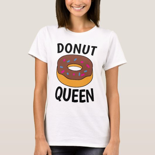 ドーナツクイーンおもしろいレディースTシャツ Tシャツ (正面)