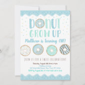 ドーナツグループアップブルードーナツ誕生日 招待状 (正面)